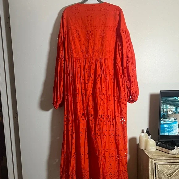 ASOS Vibrant Orange Long Sleeve Dress - Picture 12 of 12